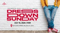 White Modern & Minimal Dress Down Sunday Digi Affichage numérique (16:9) template