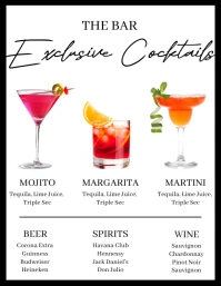 White Modern & Minimal Drinks Menu Flyer (us template