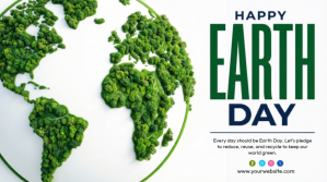 White Modern & Minimal Earth Day Digital Display template