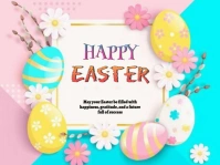 White Modern & Minimal Easter Card Yard Sign template