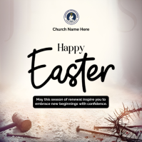 White Modern & Minimal Easter Celebration Square Квадрат (1 : 1) template