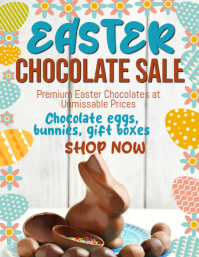 White Modern & Minimal Easter Chocolate Sale Flyer (us Letter) template
