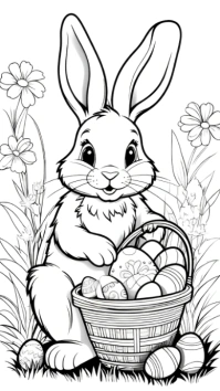 White Modern & Minimal Easter Colouring Page Instagram Story template