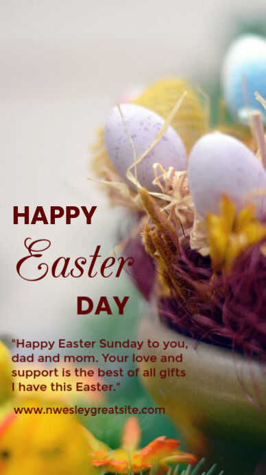 White Modern & Minimal Easter Digital Display (9:16) template
