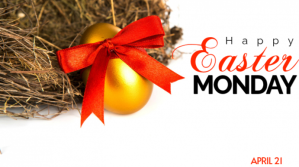 White Modern & Minimal Easter Monday Digital Display (16:9) template