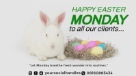 White Modern & Minimal Easter Monday Holiday Digital Display (16:9) template