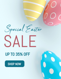 White Modern & Minimal Easter Sale Flyer template