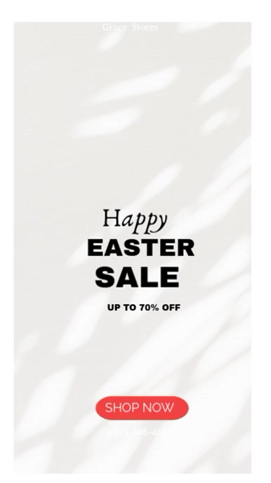 White Modern & Minimal Easter Sale Templates  Digital Display (9:16)