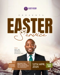 White Modern & Minimal Easter Sunday  Instagram Portrait template