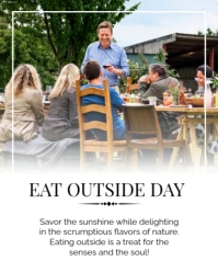White Modern & Minimal Eat Outside Day Instagram Portrait template