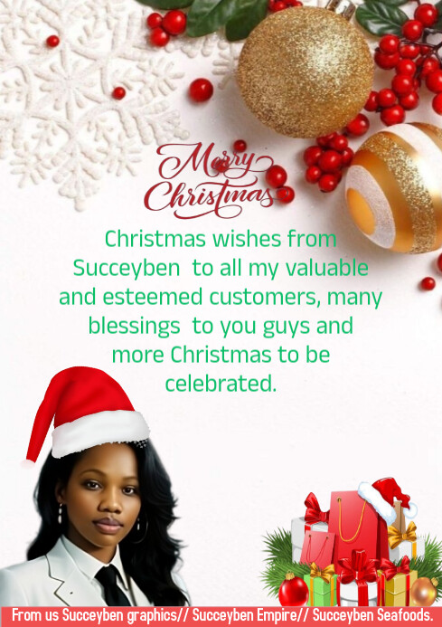 White Modern & Minimal Editable Company Christmas Wishes Flyer A4 template