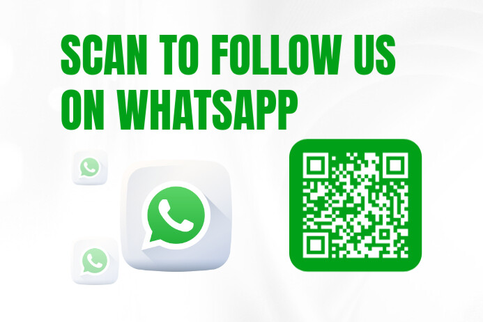White Modern & Minimal Editable Scan To Follow Us On Whatsapp Flyer | Editable Scan Qr Code Flyer Po Poster template