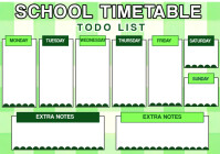 สีขาว School Timetable A4 Template