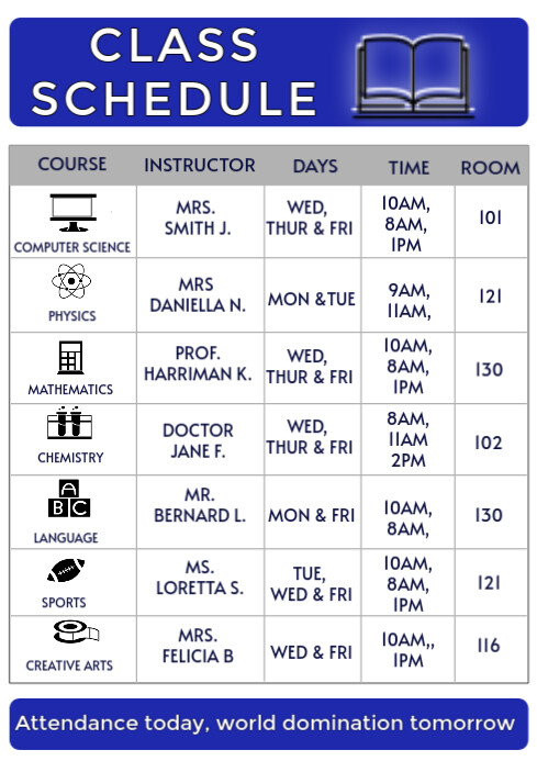 White Modern & Minimal Editable School Timetable Template – Printable Classroom Schedule | Daily & W A4