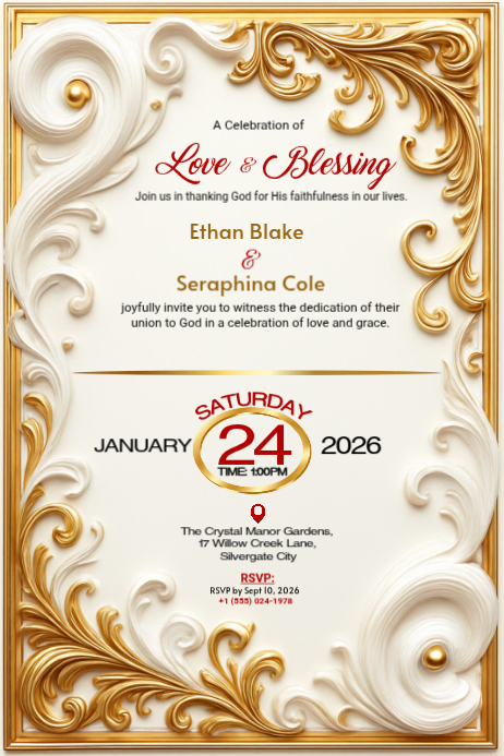 White Modern & Minimal Editable Wedding Invite Poster Template ...