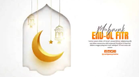 White Modern & Minimal Eid al-Fitr Celebration Digital Display Video template