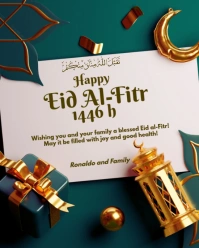 White Modern & Minimal Eid Al Fitr Instagram Portrait template