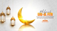 White Modern & Minimal Eid Celebration Digital Display Video Ekran reklamowy (16:9) template