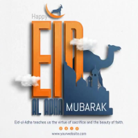 White Modern & Minimal Eid-ul-Adha Celebration Square Video Quadrato (1:1) template
