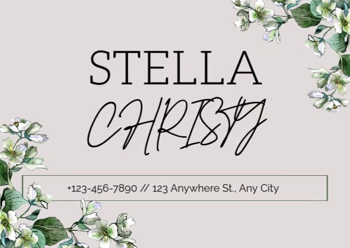 White Modern & Minimal Elegant Floral Address Label Kartu Pos Ikhadi leposi template