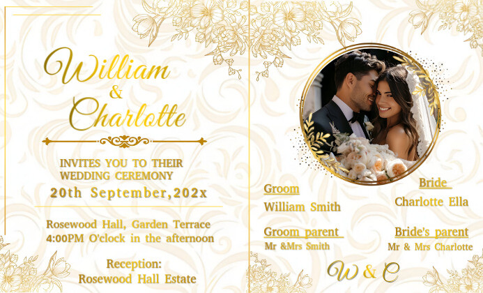 White Modern & Minimal Wedding Invitation Us Legal Template | PosterMyWall