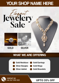 白色 Jewelry Sale A4 Template