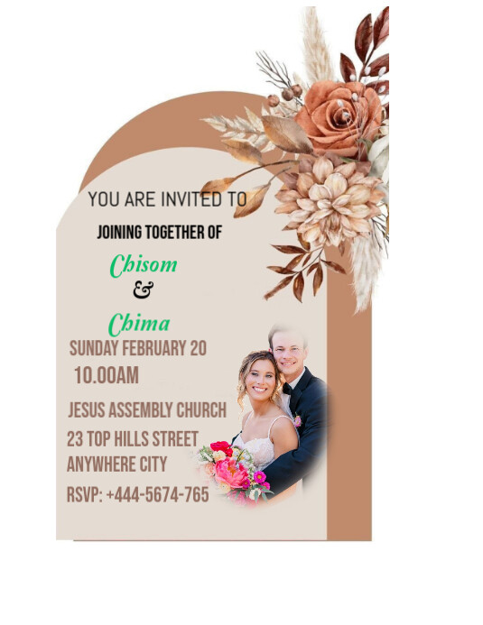 White Modern & Minimal Elegant Wedding Invitation Card Flyer (us Letter ...