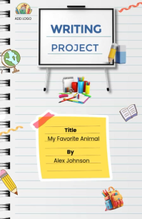 White Student Writing Project Tabloid Template