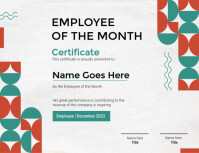 White Modern & Minimal Employe Of The Month Certificate Flyer (us Letter) 传单(美国信函) template