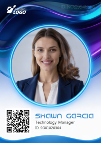 White Modern & Minimal Employee ID Card A4 template