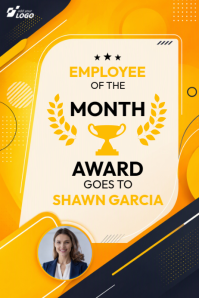 White Employee of the Month Plakat Template