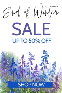 White Modern & Minimal End Of Winter Sale Poster template