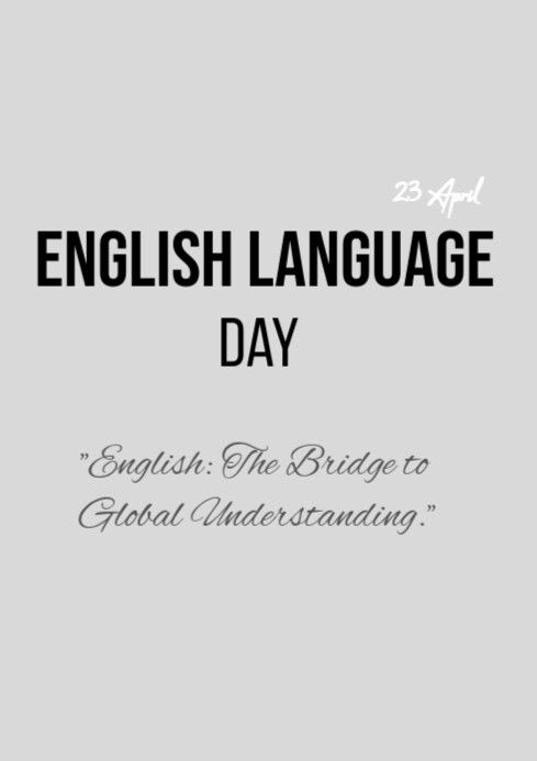 White Modern & Minimal English Language Template A4