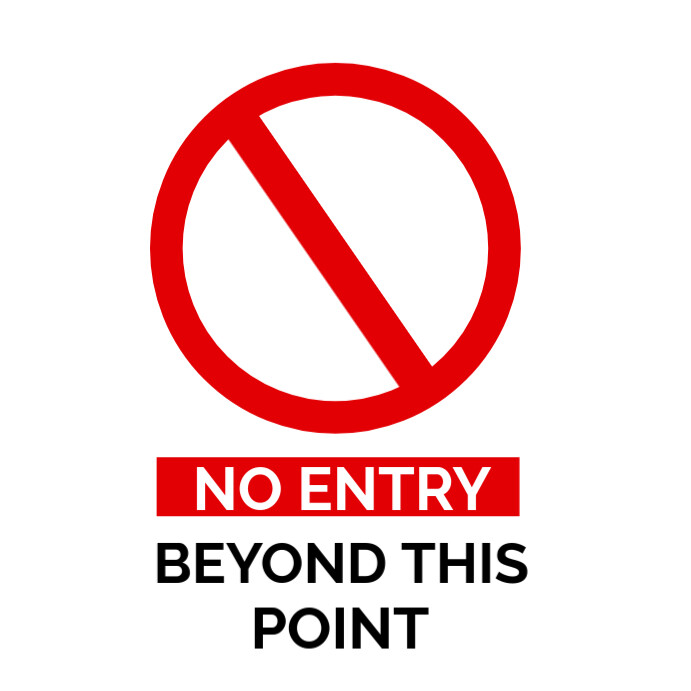White Modern & Minimal Entry Point Warning Instagram Post template