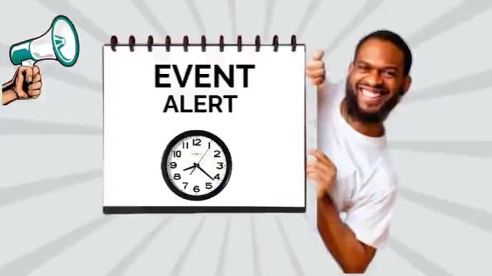 White Modern & Minimal Event Alert Digital Display Video Template ...