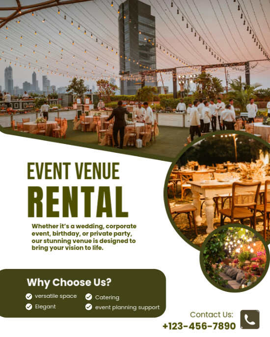White Modern & Minimal Event Venue Rental Instagram Portrait Template ...