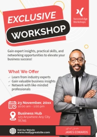 White Modern & Minimal Exclusive Business Workshop Poster A3 template
