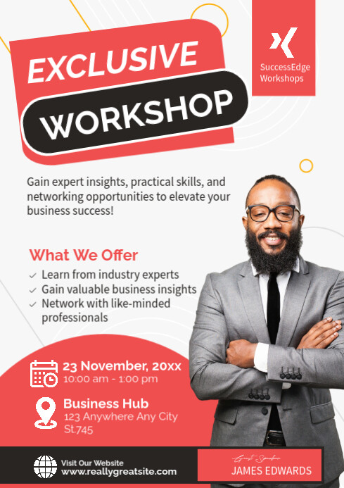 Formal Work Poster Copy of White Modern & Minimal Exclusive Business Workshop Poster A3 ...