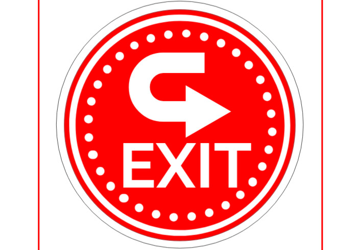 White Modern & Minimal Exit Sign  A2 template