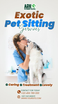 White Modern & Minimal Exotic Pet Sitting Instagram Story template