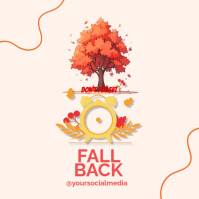 White Modern & Minimal Fall Back  Instagram Post template