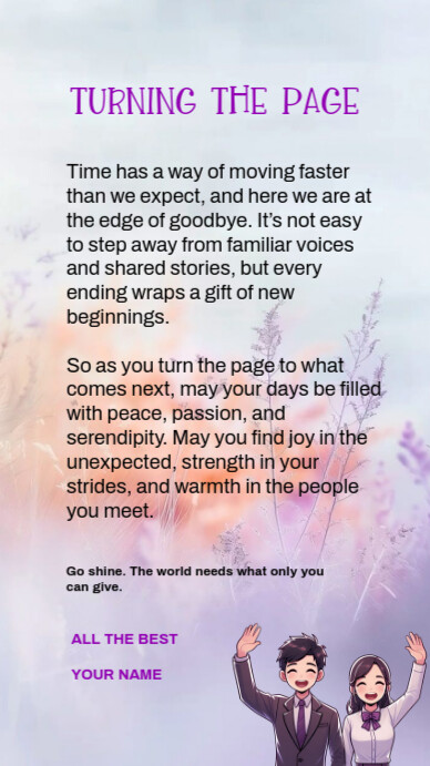 White Modern & Minimal Farewell Wishes Template Design Instagram Story