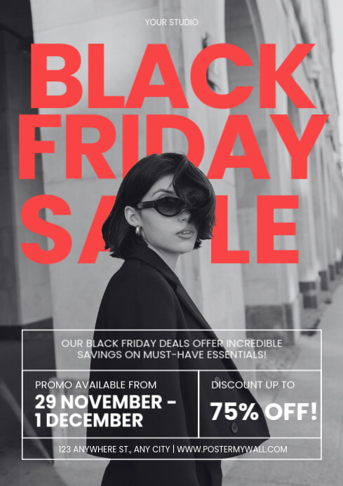 White Modern & Minimal Fashion Sale A4 template