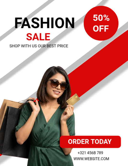 White Modern & Minimal Fashion Sale Flyer Template | PosterMyWall
