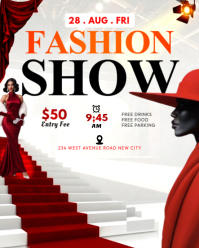 白色 Fashion Show Instagram Portrait Template