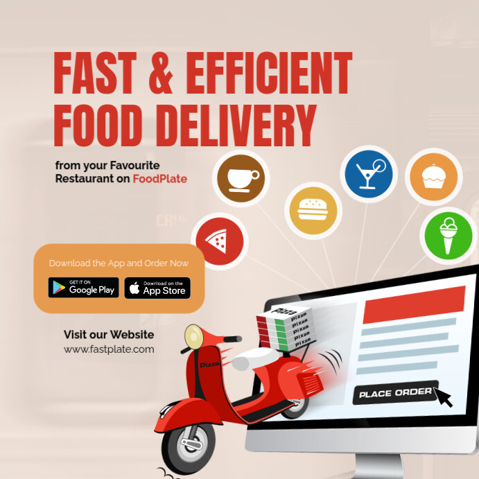 Copy of White Modern & Minimal Fast & Efficient Food Delivery Instagram ...