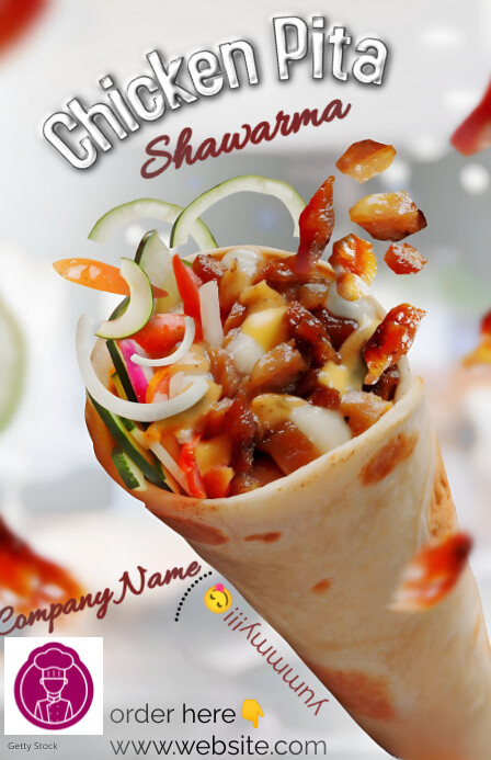 White Modern & Minimal Fast Food Advert Tablo Tabloid template