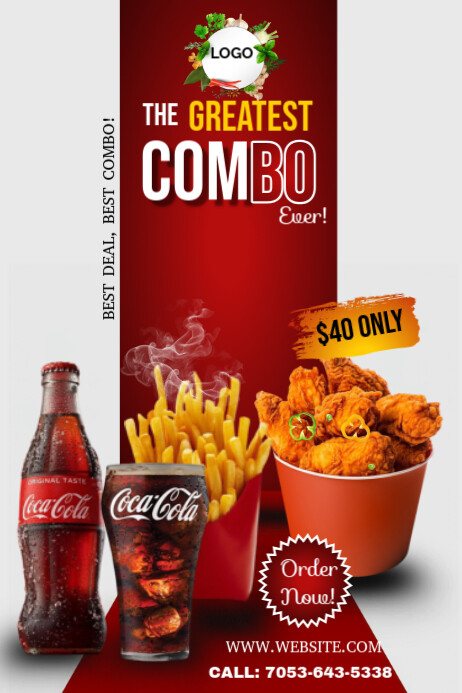 Copy of White Modern & Minimal Fast Food Combo Poster | PosterMyWall