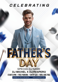 White Modern & Minimal Father's Day Celebration A4 template