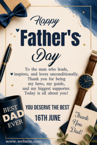 White Modern & Minimal Father's Day Celebration Poster Iphosta template